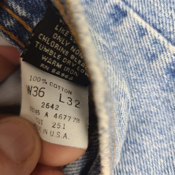 Vintage Structure Men's‎ Light Wash Denim Jeans Tag 36R 36x32 Made In USA - Picture 4 of 12